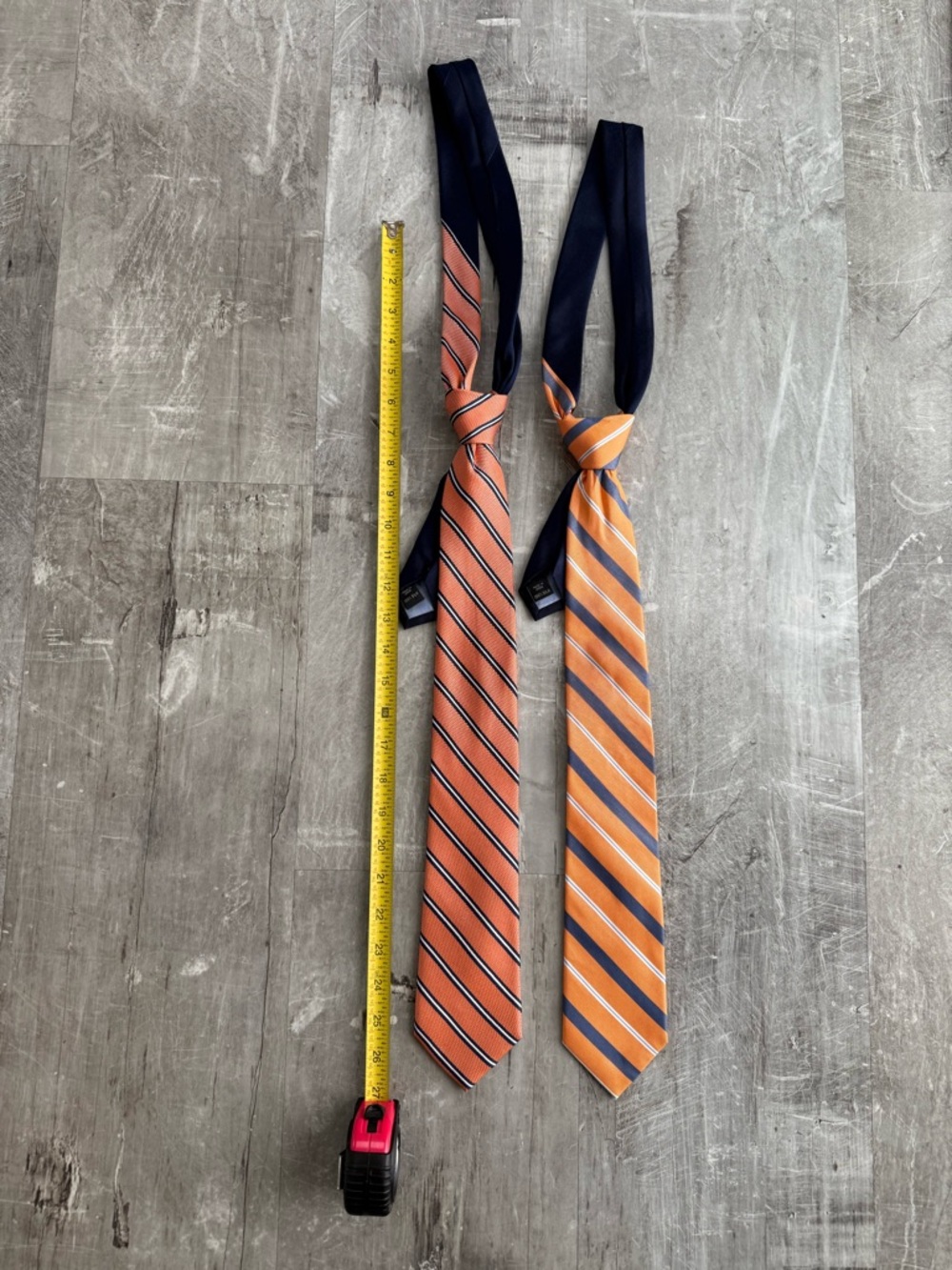 Tommy Hilfiger Orange Classic Striped Pre-Tied Neckties Set